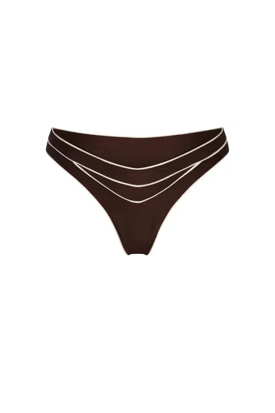 Nelblu Amanecer High Cut Cheeky Bikini Bottom In Chocolate