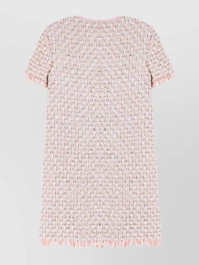 Valentino Womens Multicolor. Embellished Short-sleeves Woven Mini Dress In Pink
