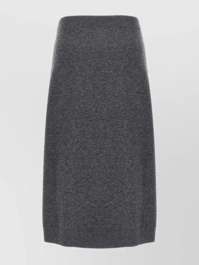 Brunello Cucinelli Cashmere Skirt Elastic Waistband In Gray