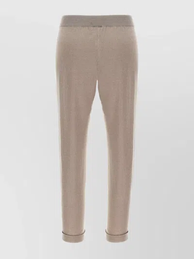 Brunello Cucinelli Shimmering Joggers With Elastic Waistband And Cuffed Hem