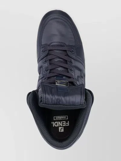 Fendi High-top Sneakers With Textured Finish And Secure Lace-up Closure In Black