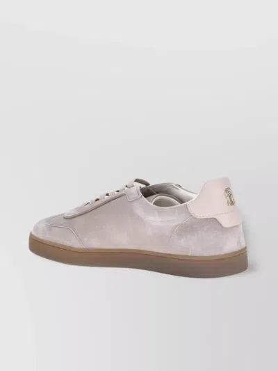 Brunello Cucinelli Suede Sneakers For Sophisticated Comfort In Silver