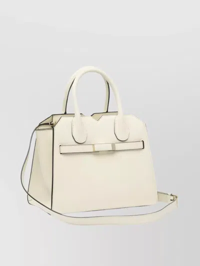 Valextra Structured Shoulder Bag With Detachable Strap
