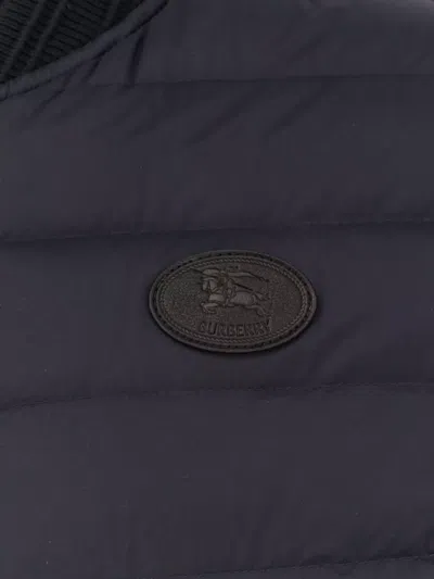Burberry Dalham Down Jacket With Ekd Patch In Blue