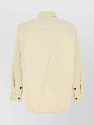 Bottega Veneta Quilted Tech Cotton Jacket With Chest Pockets In Neutral