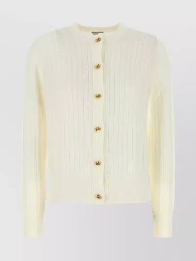 Bottega Veneta Wool Cardigan With Long Sleeves And Crew Neck