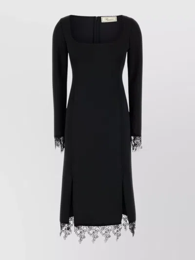 Blumarine Stretch Jersey Dress Square Neckline In Black