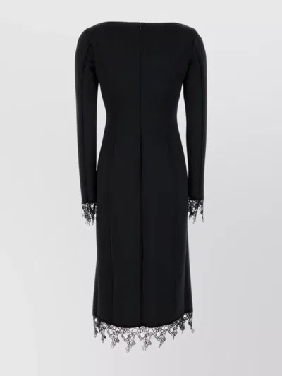 Blumarine Stretch Jersey Dress Square Neckline In Black