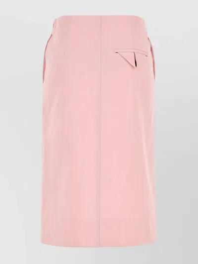 Bottega Veneta Skirt Twill Button Detail Slit Wrap Design In Pink