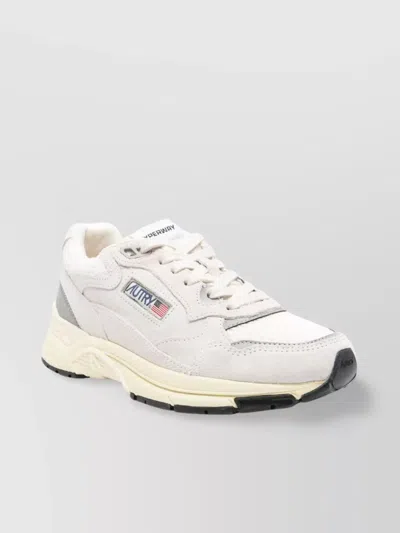 Autry 'hyperway' White Low Top Sneakers With Logo Patch On Side And Tongue