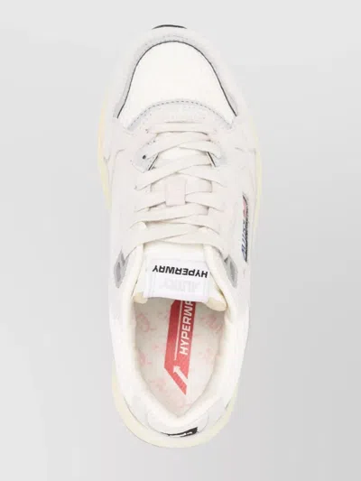 Autry 'hyperway' White Low Top Sneakers With Logo Patch On Side And Tongue
