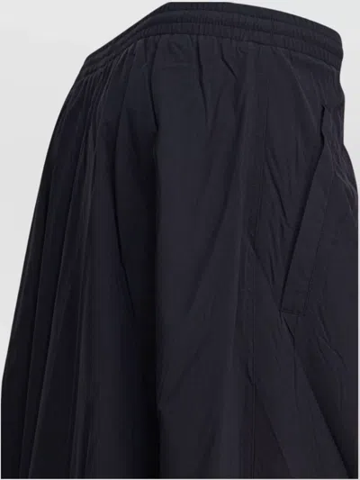 Balenciaga Elastic Waistband Midi Length Pleated Skirts In Black