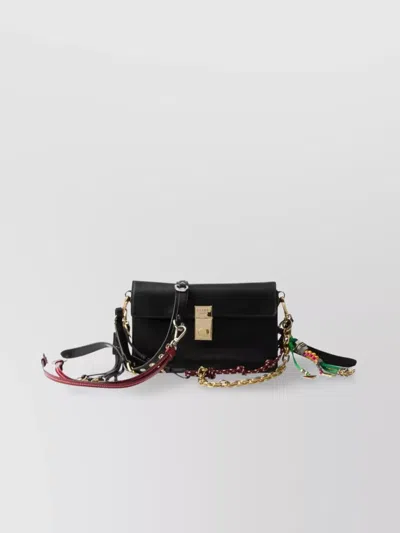 Prada Soft Sound Small Leather Shoulder Bag Charms