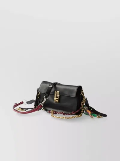 Prada Soft Sound Small Leather Shoulder Bag Charms