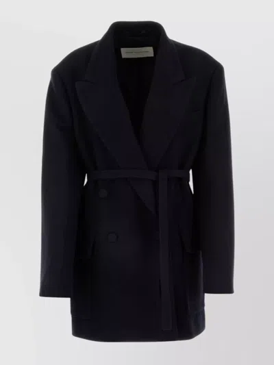 Dries Van Noten Women Midnight Blue Wool Blend Bless Coat In Blue