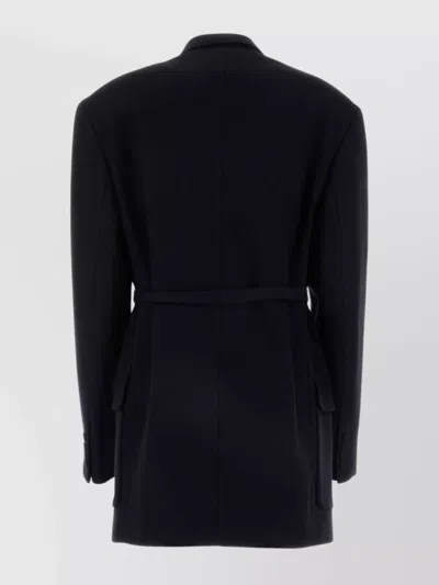 Dries Van Noten Women Midnight Blue Wool Blend Bless Coat In Blue