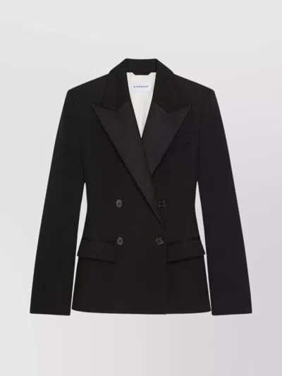 Givenchy Jacket In Wool With Satin Collar In Black