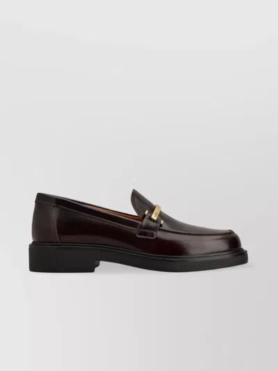 Tod's Rubber Sole Loafers Gold-tone Hardware