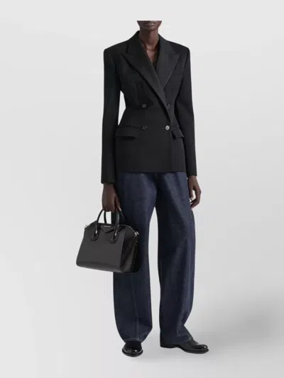 Givenchy Jacket In Wool With Satin Collar In Black