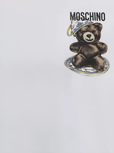 Moschino Teddy Logo Print Crewneck T-shirt In White
