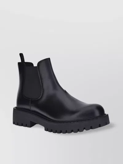 Prada Elastic-gusset Leather Boots In Black