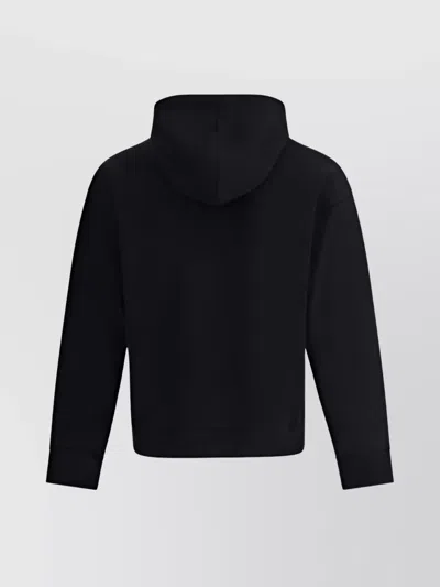 Moschino Cotton Hoodie With Drawstrings And Kangaroo Pocket In Black