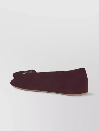 Ferragamo Bow Detail Flat Sole Ballerina Shoes