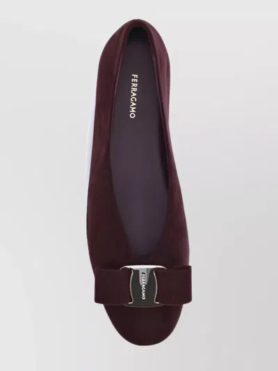 Ferragamo Bow Detail Flat Sole Ballerina Shoes