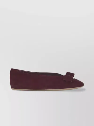 Ferragamo Bow Detail Flat Sole Ballerina Shoes