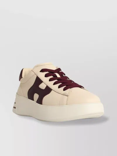 Hogan 'rebel H564' Leather Sneakers In Burgundy