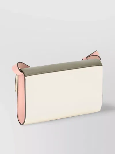 Marni Trunkaroo Embellished Color-block Leather Shoulder Bag In Green