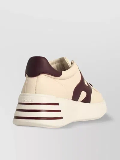 Hogan 'rebel H564' Leather Sneakers In Burgundy