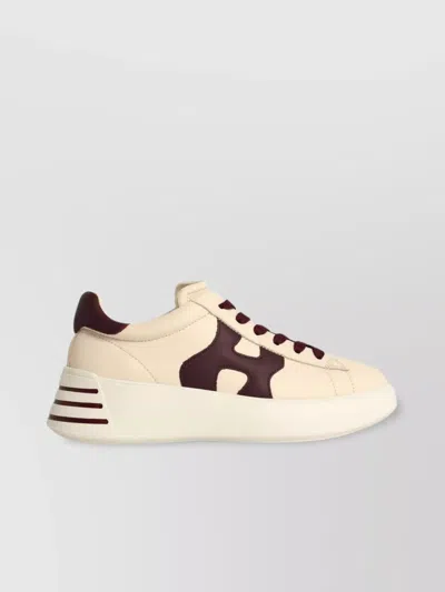 Hogan 'rebel H564' Leather Sneakers In Burgundy