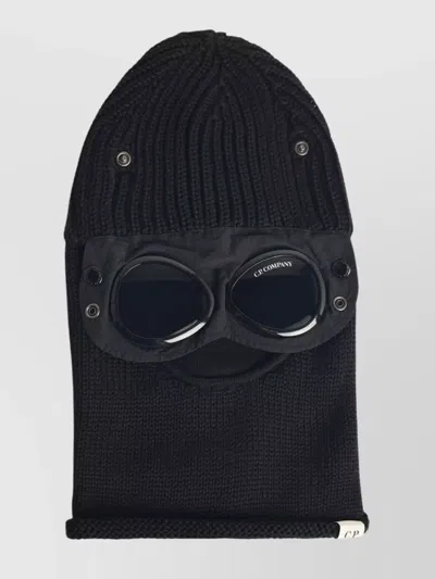 C.p. Company Wool Balaclava Featuring Integrated Goggles In Blue