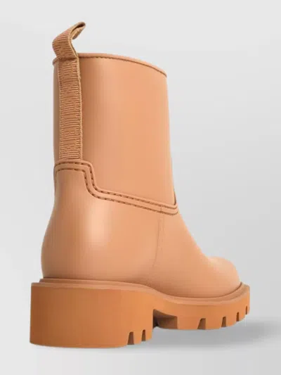 Moncler Chunky Sole Round Toe Ankle Boots In Brown