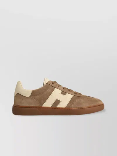 Hogan Cool Beige Suede Sneakers In Brown