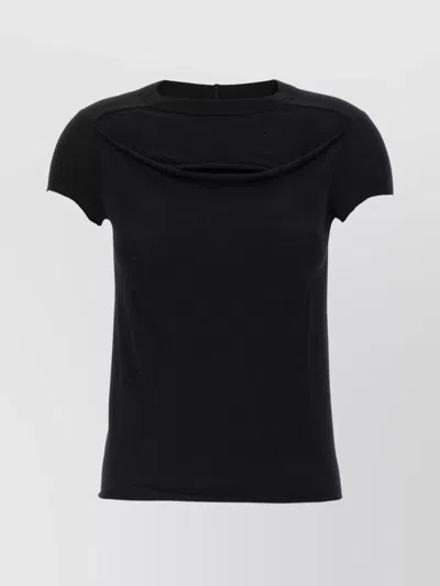 Rick Owens Round Neck Short Sleeve T-shirt In Black