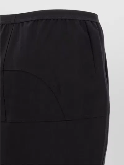 Rick Owens Long Skirt With Elastic Waistband And Back Slit In Black