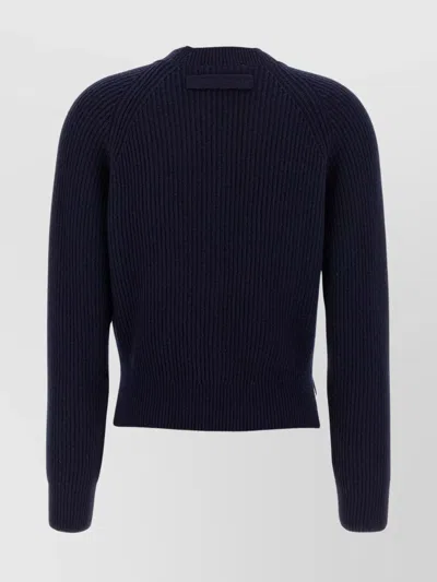 Victoria Beckham Navy Blue Stepped Hem Cardigan