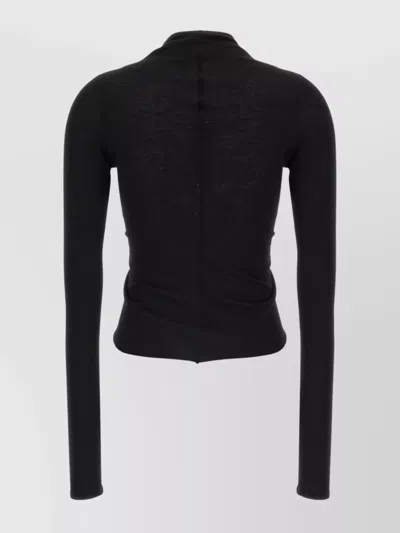 Rick Owens Black Hollywood Jersey Ls Prong T-shirt In Black
