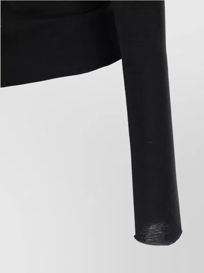 Rick Owens Black Hollywood Jersey Ls Prong T-shirt In Black