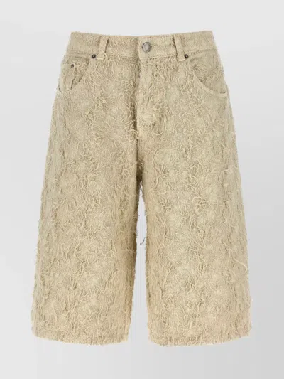 Haikure 'becky Fur Denim' Shorts In Brown