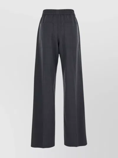 Brunello Cucinelli Grey Pants With Elastic Waist In Wool Blend Stretch Woman