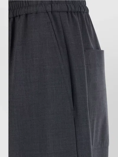 Brunello Cucinelli Grey Pants With Elastic Waist In Wool Blend Stretch Woman