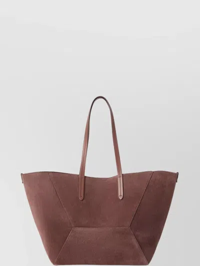Brunello Cucinelli Folded Geometric Suede Tote Bag