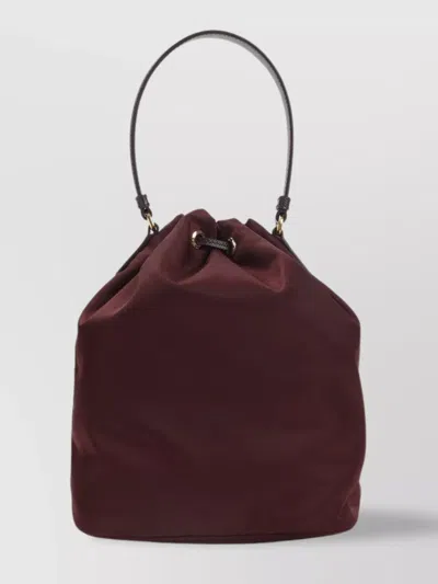 Prada Nylon Bucket Bag Leather Strap