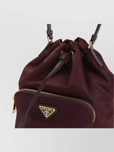 Prada Nylon Bucket Bag Leather Strap