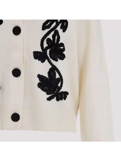 Jil Sander Cn Long Sleeves Cardigan With Velvet Embroidery Women In Neutral