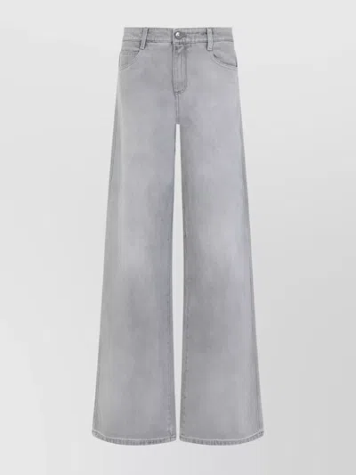 Ermanno Scervino Baggy Jeans With Embroidered Back Pockets In Blue