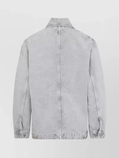Carhartt Wip Button-up Organic Cotton Jacket In Gray